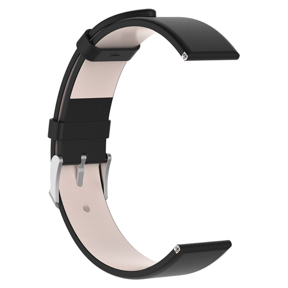 Universell stropp for 20mm Smartwatch - Skinn - Mattsvart