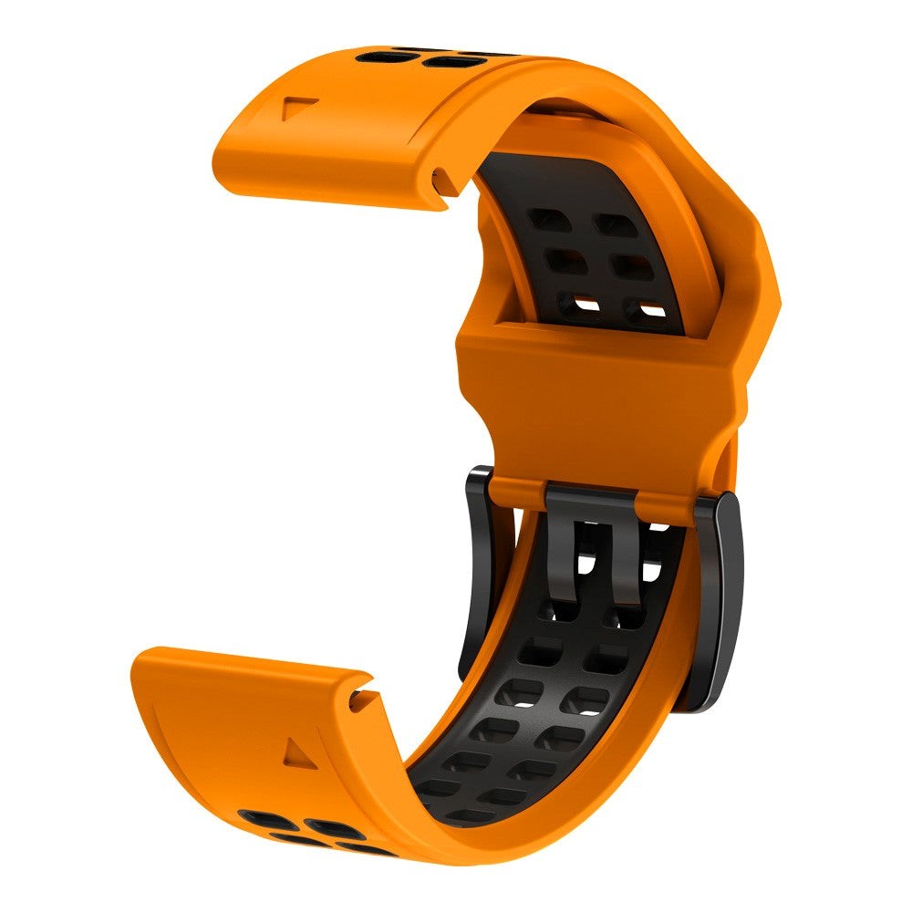 Garmin Universal Silikonstropp med doble hull (26 mm QuickFit) - Oransje / Svart