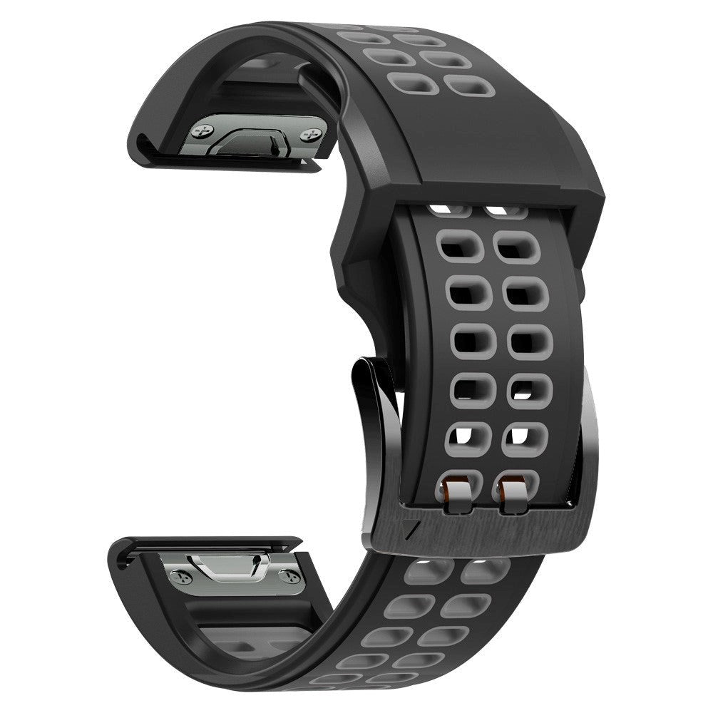 Garmin Universal Silikonstropp med doble hull (26 mm QuickFit) - Svart / Grå