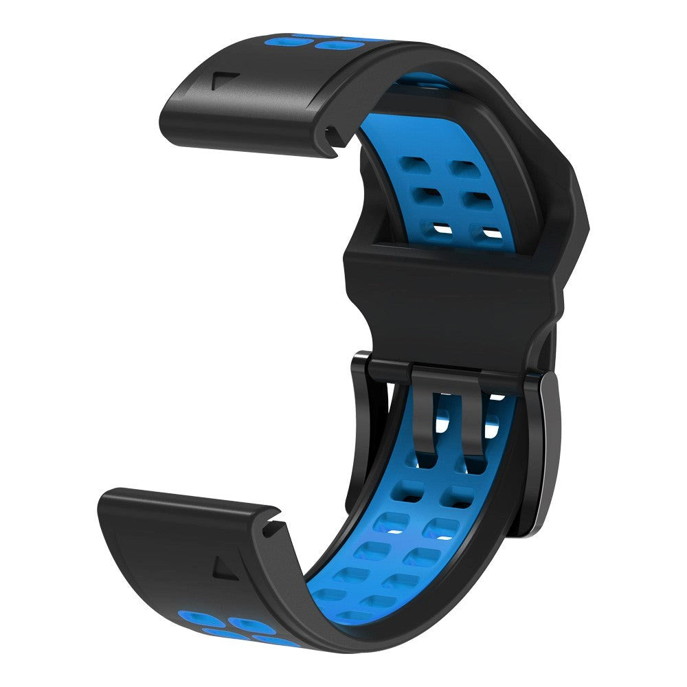 Garmin Universal Silikonstropp med doble hull (26 mm QuickFit) - Svart / Blå