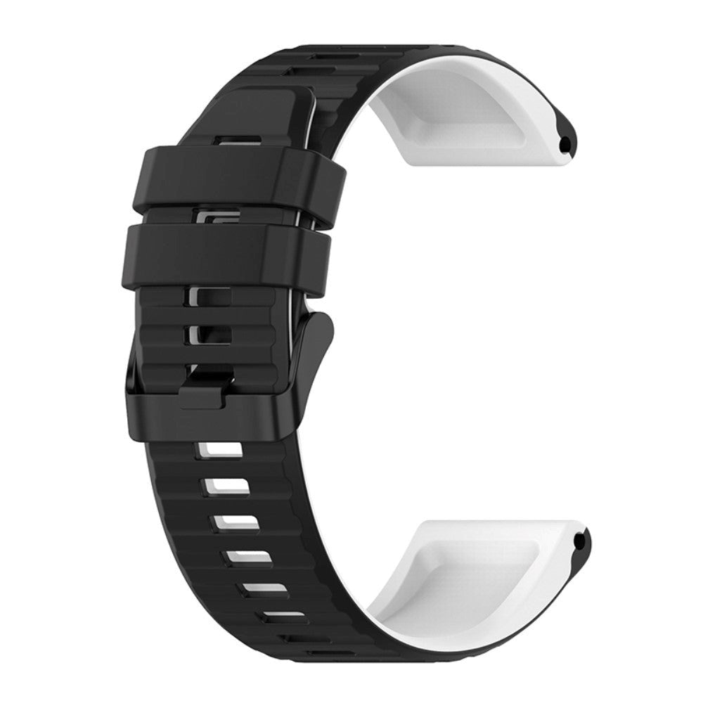 Universal Garmin 22mm Rem Riflet Silikone Rem m. Værktøj - Sort / Hvid