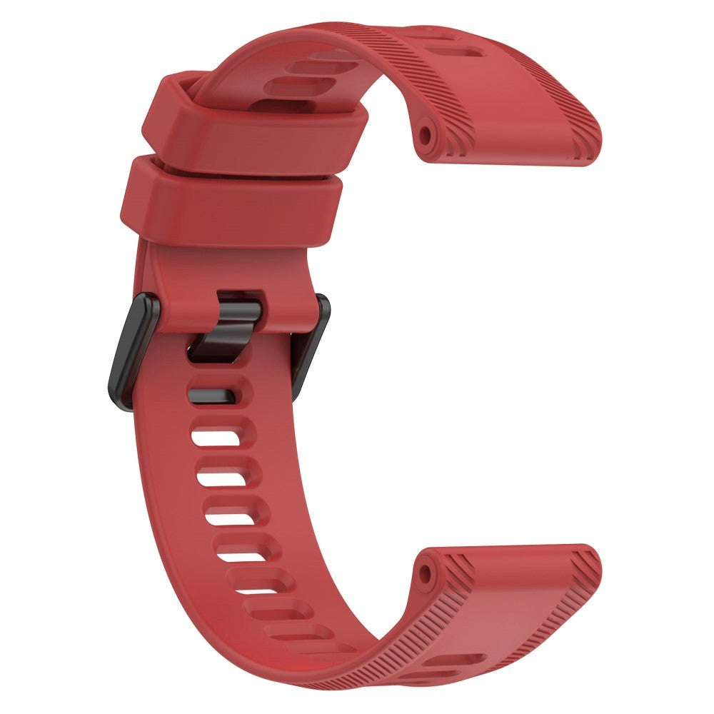 Garmin Strap 22mm Silikon Rillet - Rød