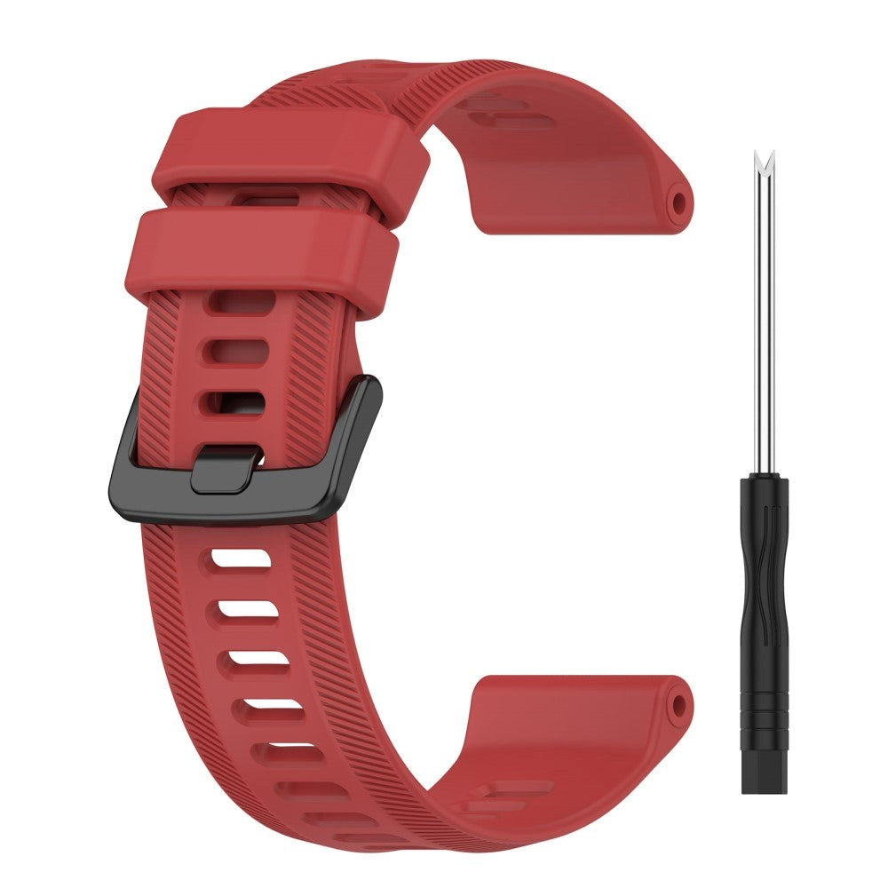 Garmin Strap 22mm Silikon Rillet - Rød