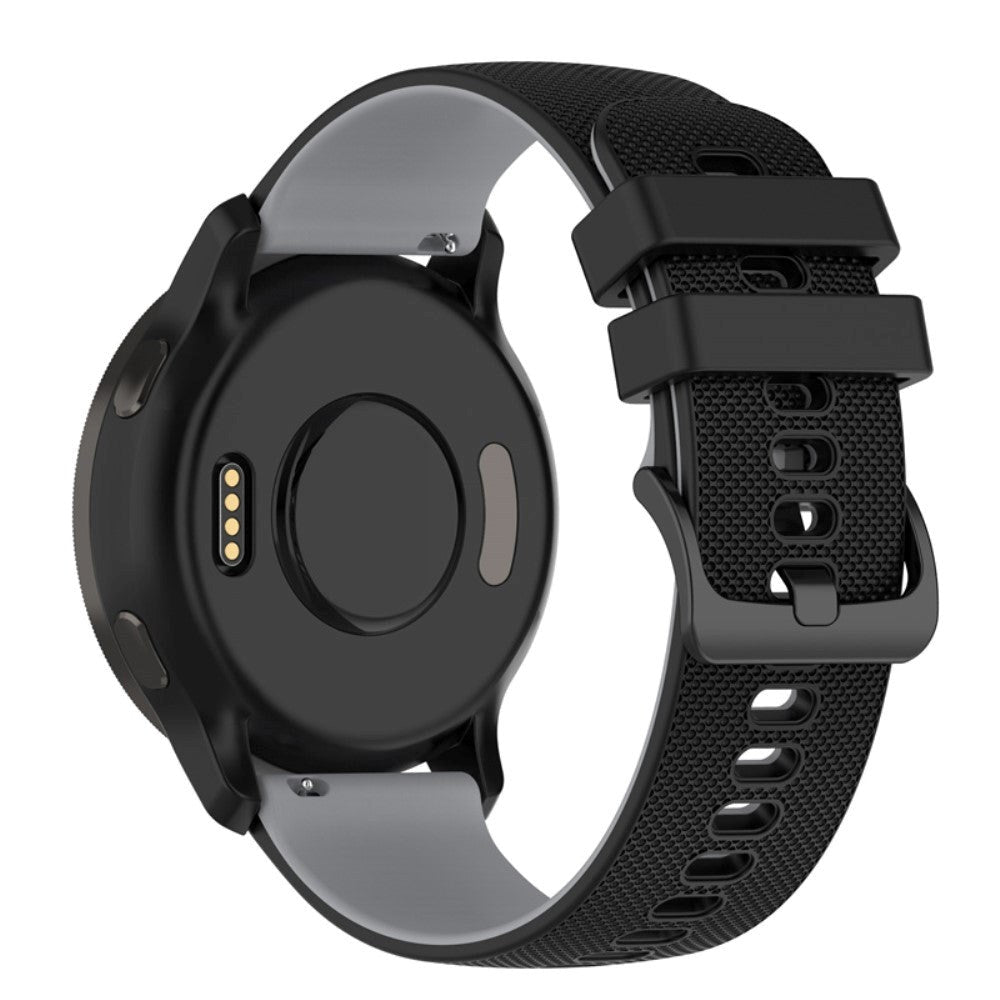 Smartwatch silikonrem (22mm) rutenett - svart / grå