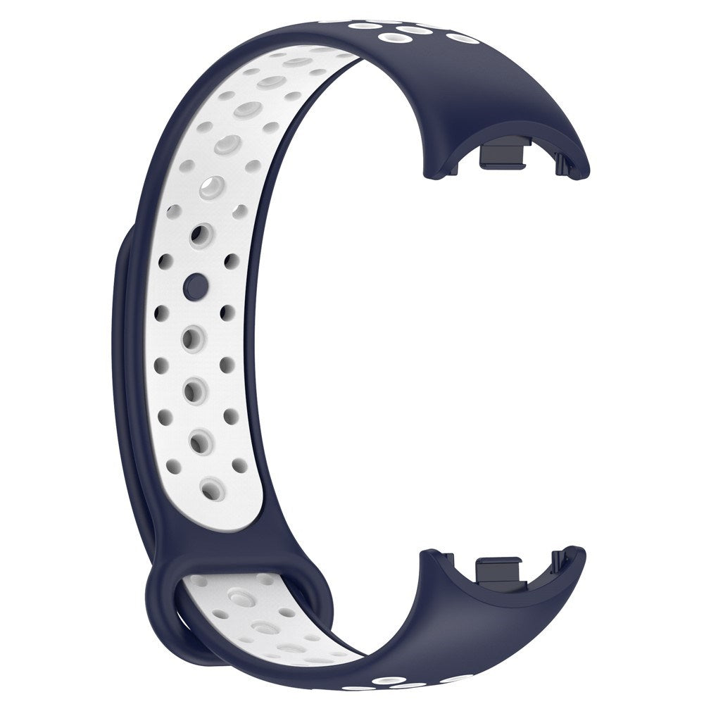 Xiaomi Smart Band 9 / 9 NFC / 8 / 8 NFC Silikone Urrem - Mørkeblå / Hvid