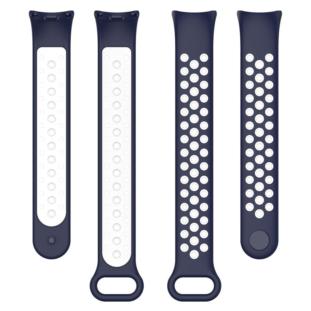 Xiaomi Smart Band 9 / 9 NFC / 8 / 8 NFC Silikone Urrem - Mørkeblå / Hvid