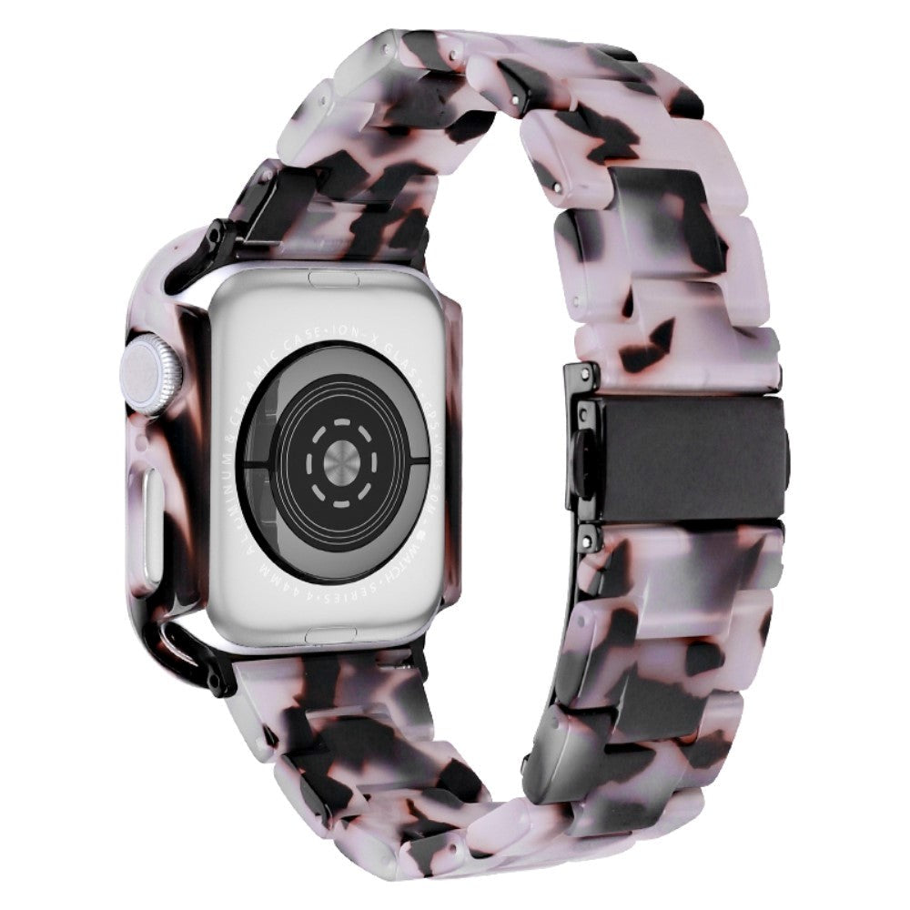 Apple Watch 9/8/7 (45mm) Harpiks Urrem & Cover - Sort / Lyserød