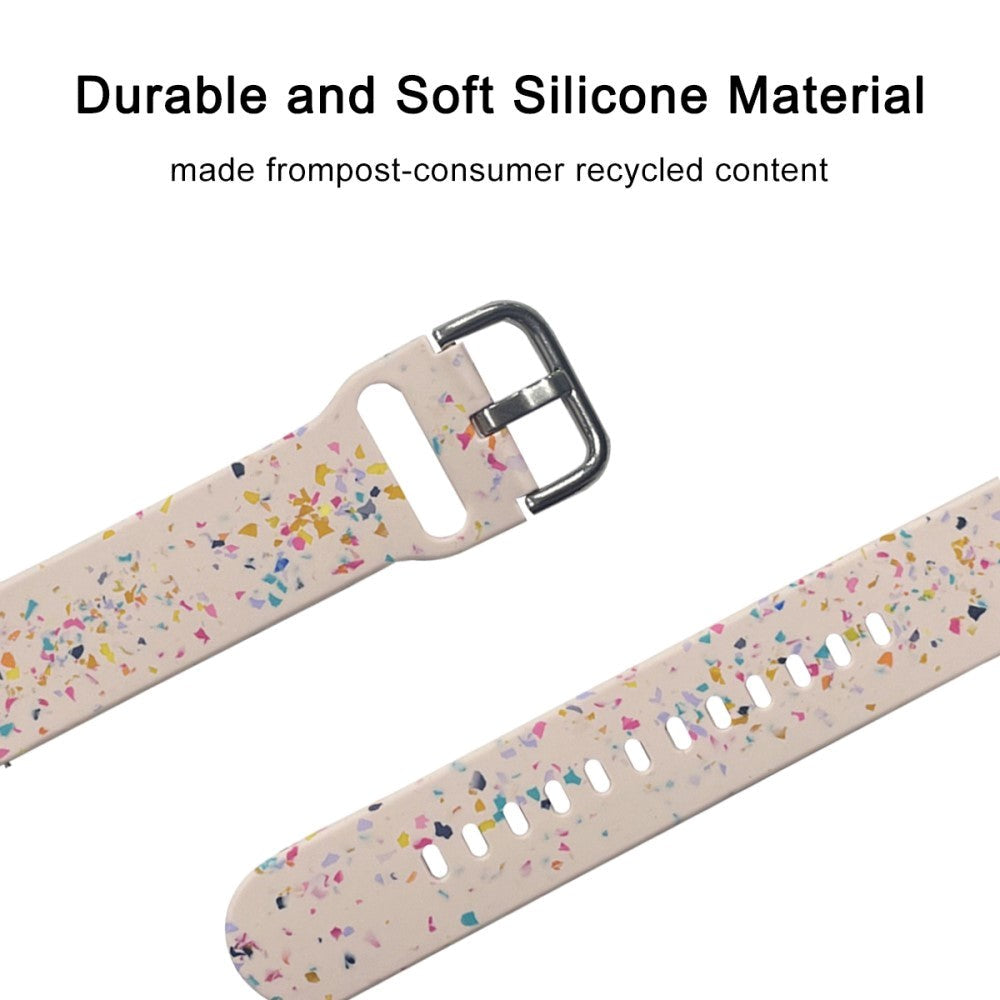 Smartwatch Silikone Universal Rem (20mm) m. Terrazzo Mønster - Lyserød