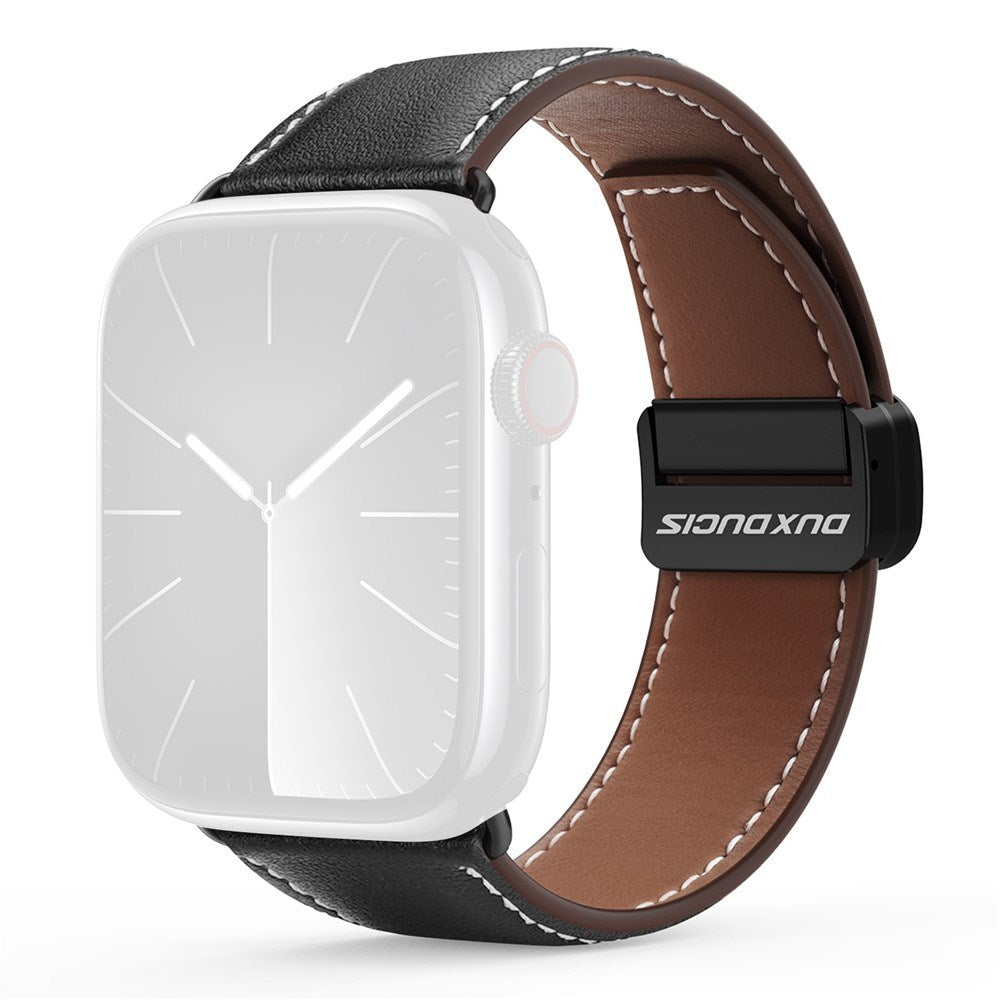 Apple Watch (38/40/SE/41/42mm) DUX DUCIS Kunstlæderrem - Sort