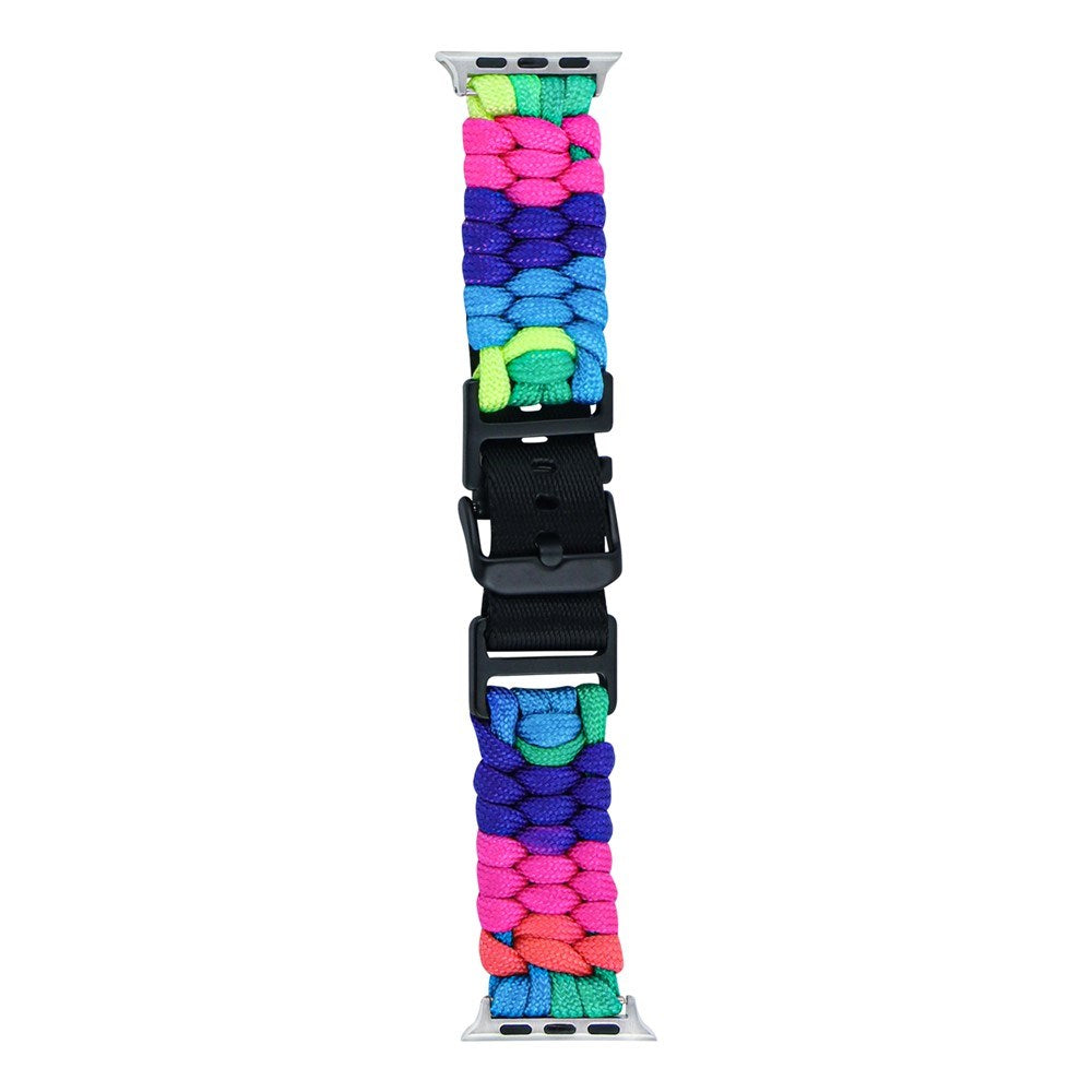 Apple Watch (42/44/SE/45/46/49mm) EIDERWOOD Tofarvet Flettet Nylon Urrem - Multi