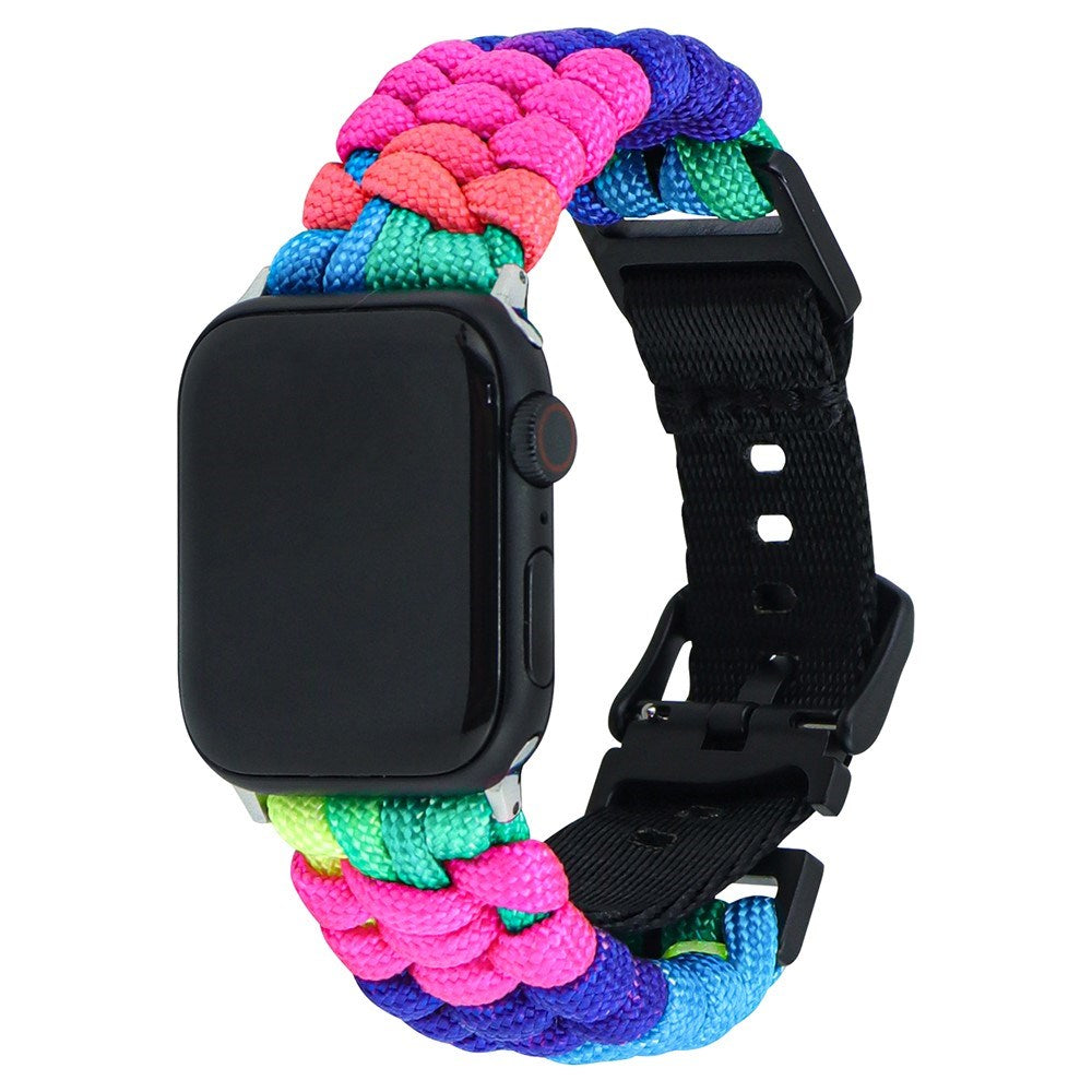 Apple Watch (42/44/SE/45/46/49mm) EIDERWOOD Tofarvet Flettet Nylon Urrem - Multi