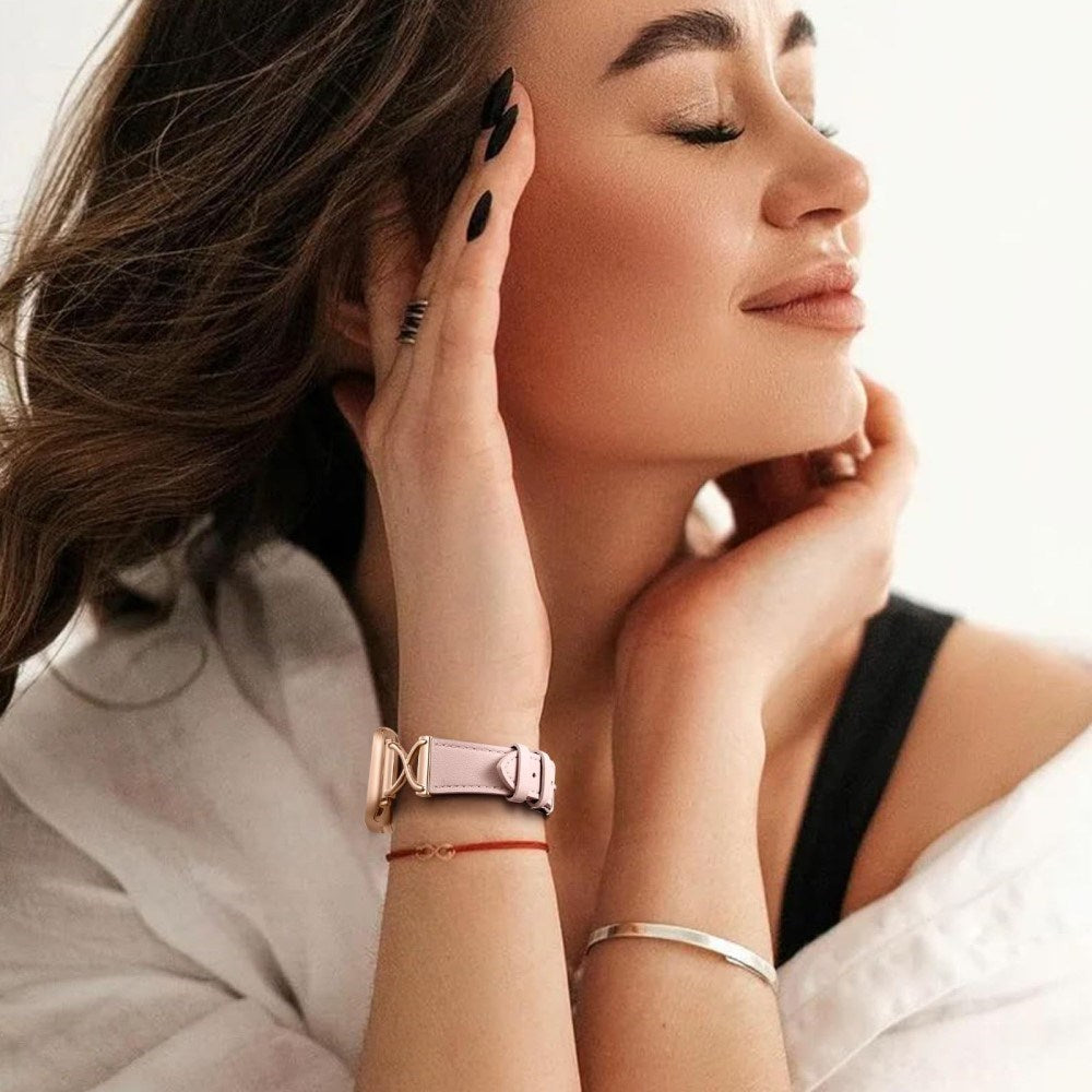 Apple Watch (38/40/SE/41/42 mm) nøytral kunstskinnrem - rosa