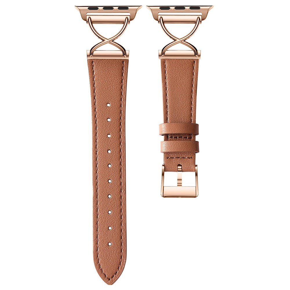 Apple Watch (38/40/SE/41/42 mm) nøytral kunstskinnrem - brun