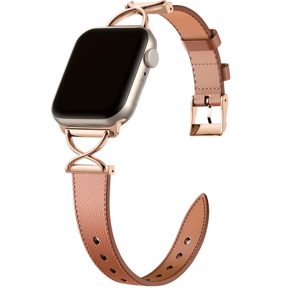 Apple Watch (38/40/SE/41/42 mm) nøytral kunstskinnrem - brun