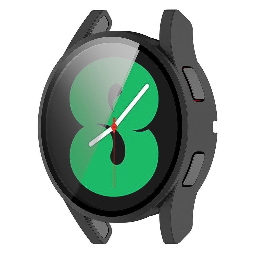Samsung Galaxy Watch 4 (40 mm) / FE (40 mm) deksel av hardplast m. Innebygd skjermbeskytter - Svart