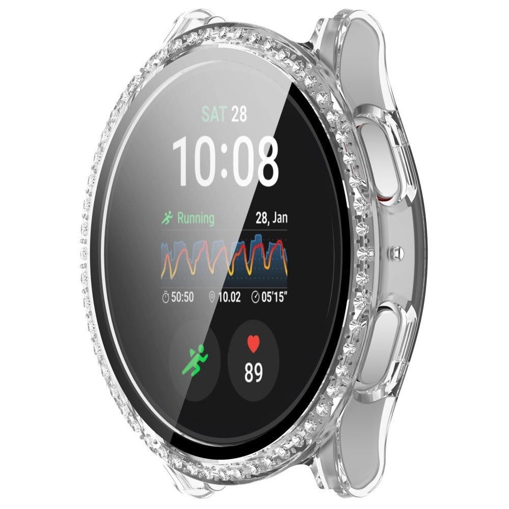 Samsung Galaxy Watch 7 (40 mm) deksel i hardplast m. Innebygd skjermbeskytter - Transparent & Rhinestone
