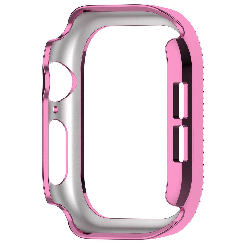 Apple Watch 10 (42 mm) deksel av hardplast m. Rhinestone - Rosa / Rhinestone
