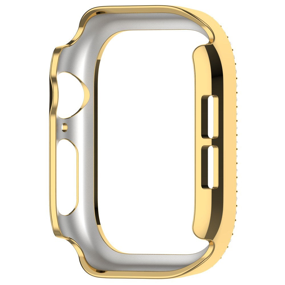 Apple Watch 10 (42 mm) deksel av hardplast m. Rhinestone - Gull / Rhinestone