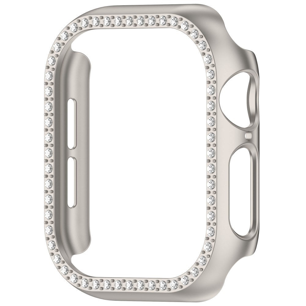 Apple Watch 10 (42 mm) deksel av hardplast m. Rhinestone - Grå / Rhinestone