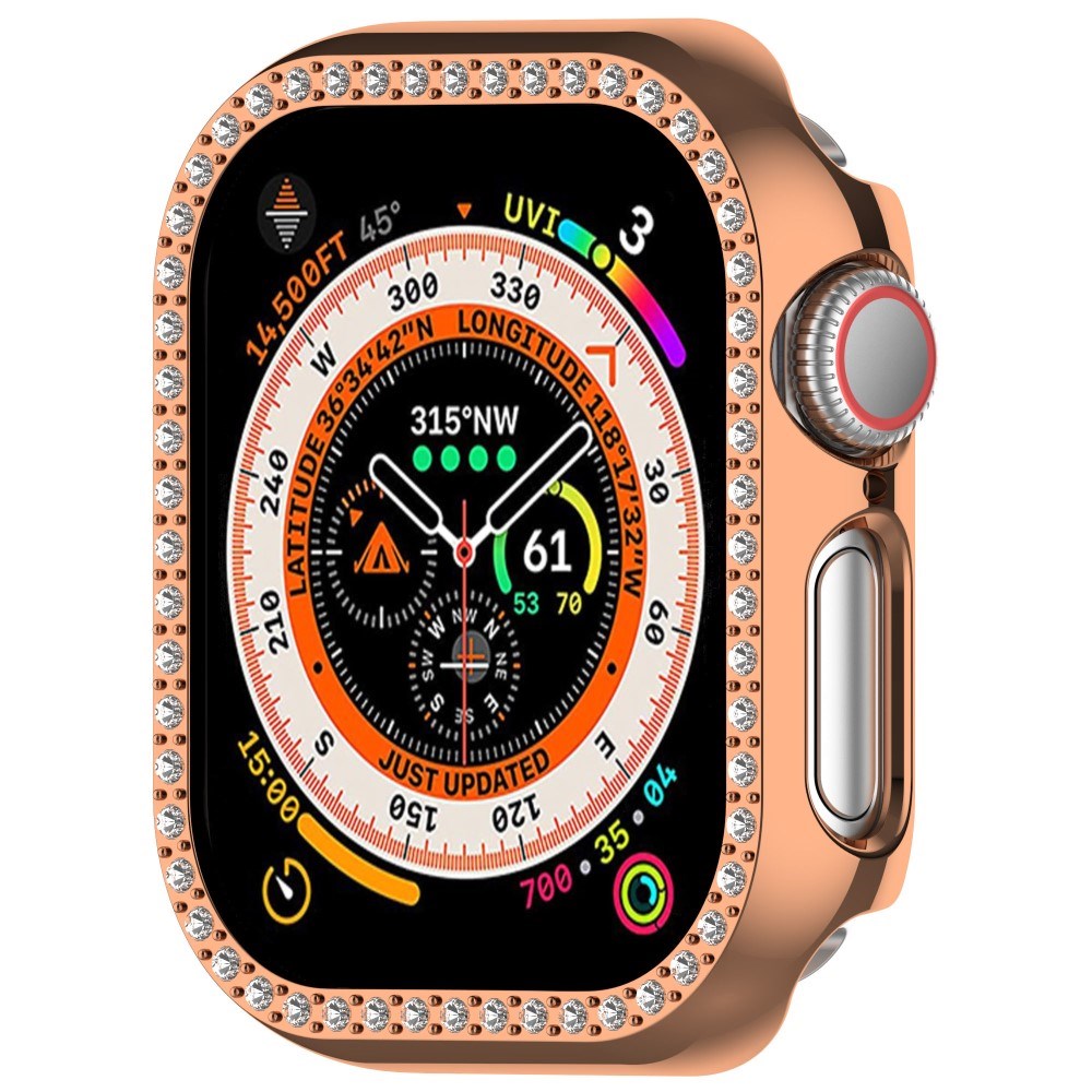 Apple Watch 11 / 10 (46mm) Hårdt Plast Cover m. Rhinsten - Rose Gold / Rhinsten