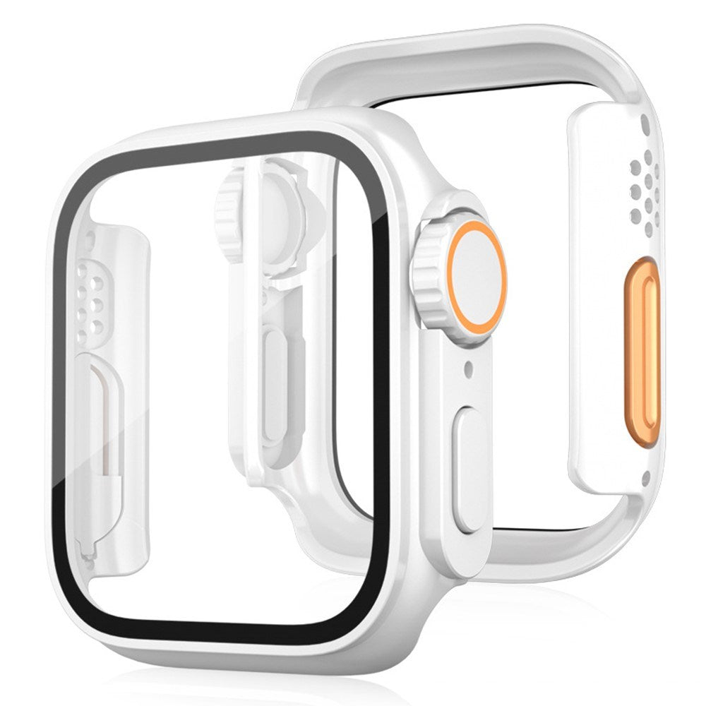 Apple Watch 11 / 10 (46mm) Hårdt Plast Cover m. Skærmbeskyttelsesglas - Hvid