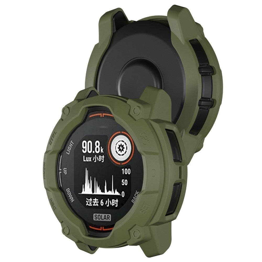 Garmin Instinct 3 Solar (45mm) - Rugged Plastik Cover - Grøn