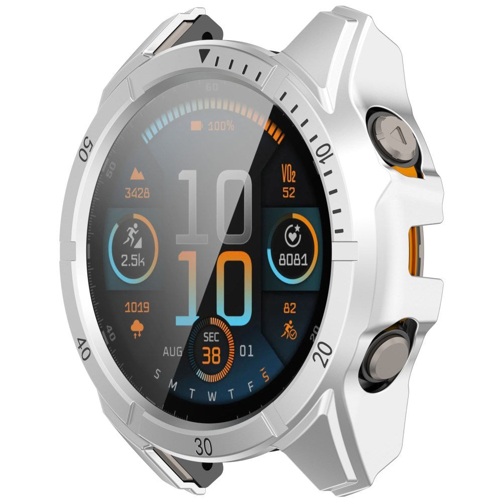 Garmin Tactix 8 AMOLED (51mm) - Hårdt Plastik Cover m. Beskyttelsesglas - Sølv / Sort