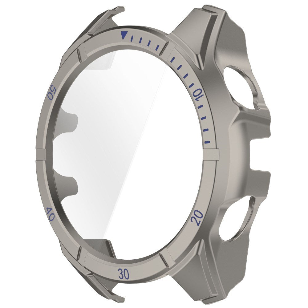 Garmin Tactix 8 AMOLED (47mm) - Hårdt Plastik Cover m. Beskyttelsesglas - Titanium / Blå