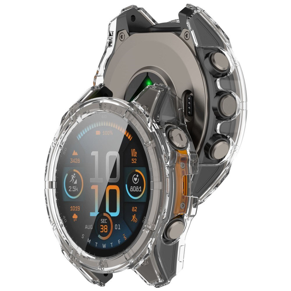 Garmin Tactix 8 AMOLED (47mm) - Hårdt Plastik Cover m. Beskyttelsesglas - Gennemsigtig