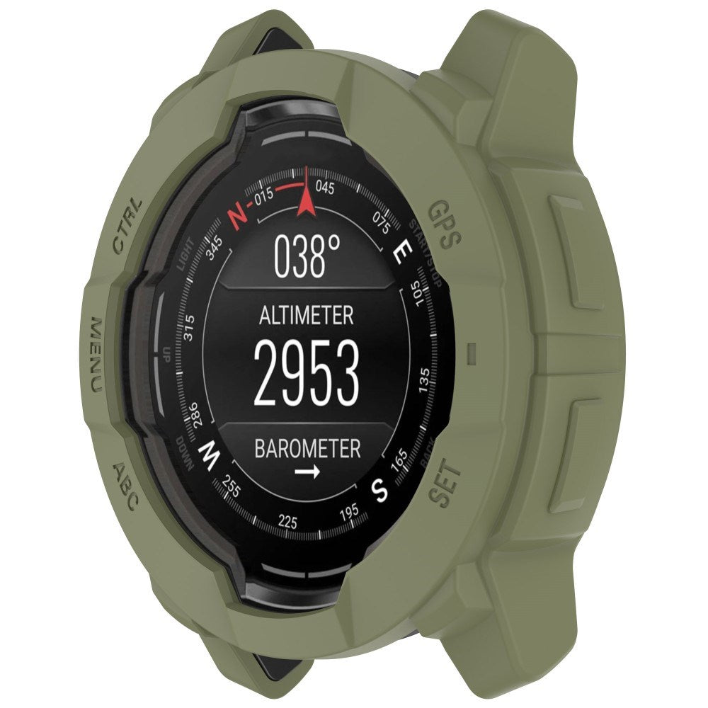 Garmin Instinct 3 AMOLED / Solar (50mm) - Bumper Silikone Cover - Army Grøn