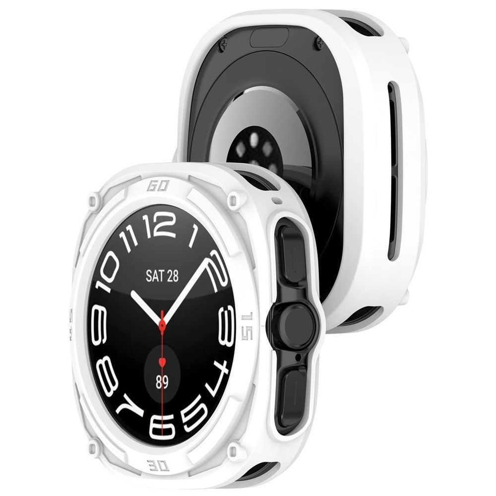 Samsung Galaxy Watch Ultra 2 (47mm) Fleksibelt Plast Armor Cover m. Stødabsorberende Effekt - Hvid