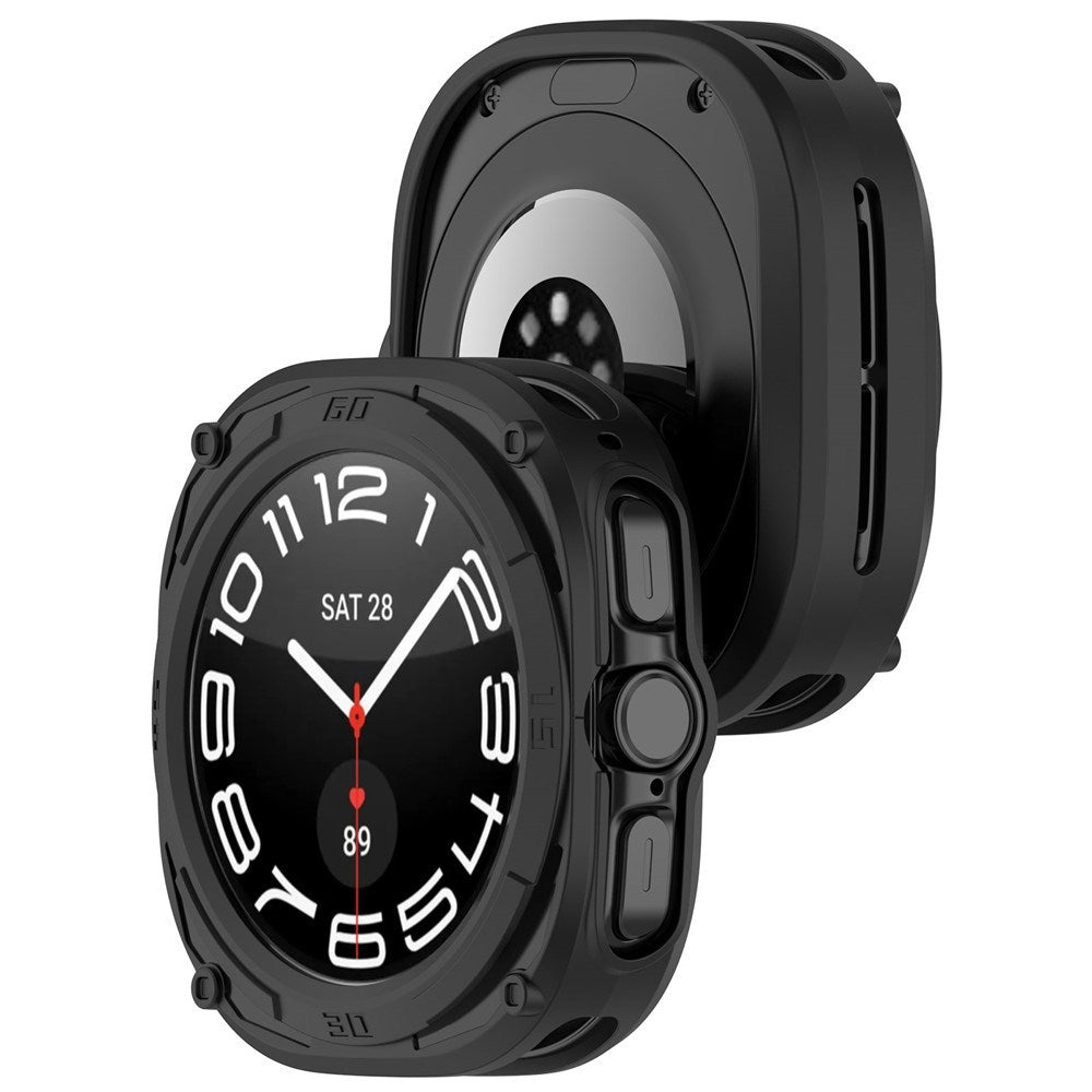 Samsung Galaxy Watch Ultra 2 (47mm) Fleksibelt Plast Armor Cover m. Stødabsorberende Effekt - Sort