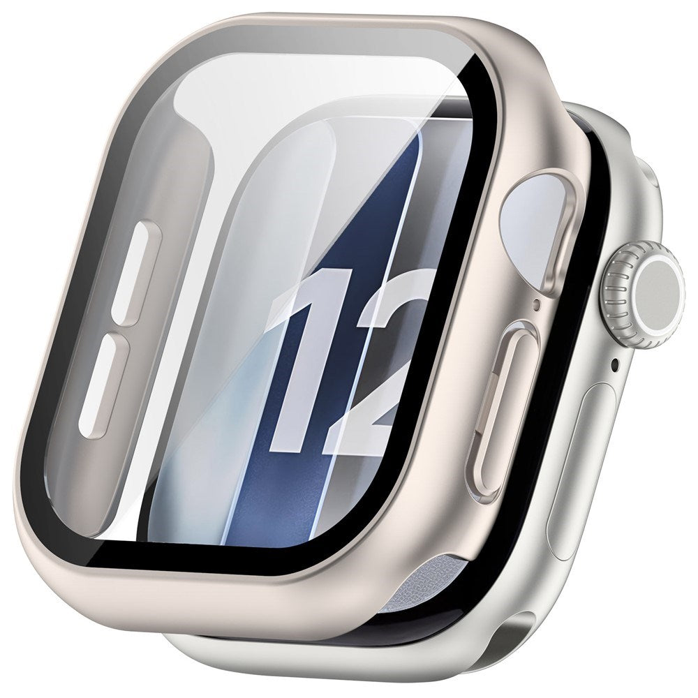 Apple Watch Series 12 (42mm) Case m. Indbygget Hærdet Glas Skærmbeskyttelse - Rose Gold