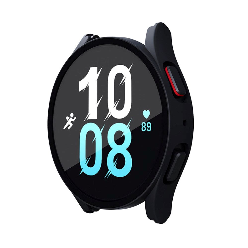 Samsung Galaxy Watch 4 / 5 (44 mm) deksel i hardplast m. Innebygd skjermbeskytter - Svart