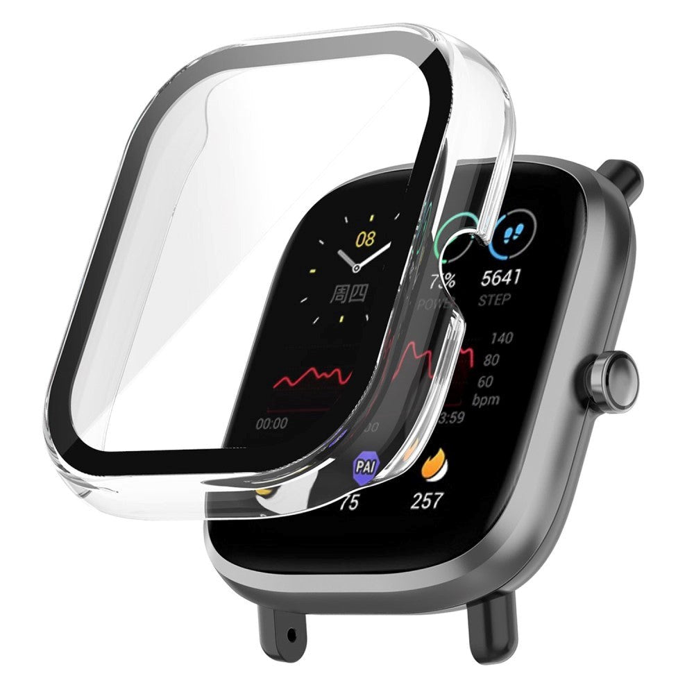 Amazfit Bip U / Bip U Pro Hard Plastic Case m. Innebygd skjermbeskytter - Gjennomsiktig