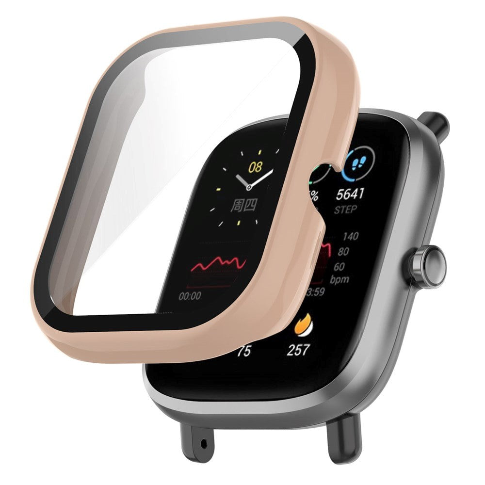 Amazfit Bip U / Bip U Pro Hard Plastic Case m. Innebygd skjermbeskytter - Rosa