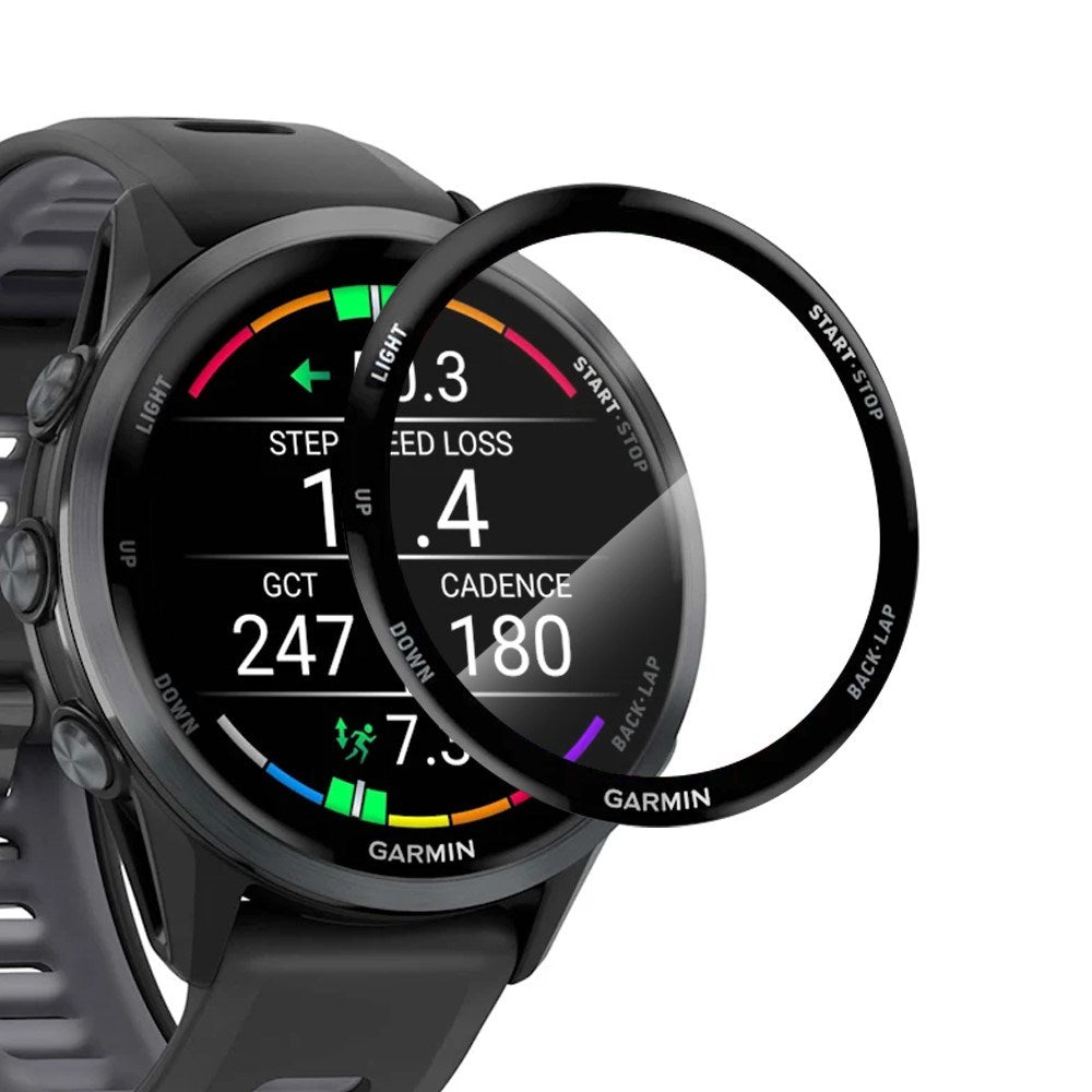 Garmin Forerunner 970 NORTHJO Plastik Skærmbeskyttelse - Gennemsigtig / Sort Kant