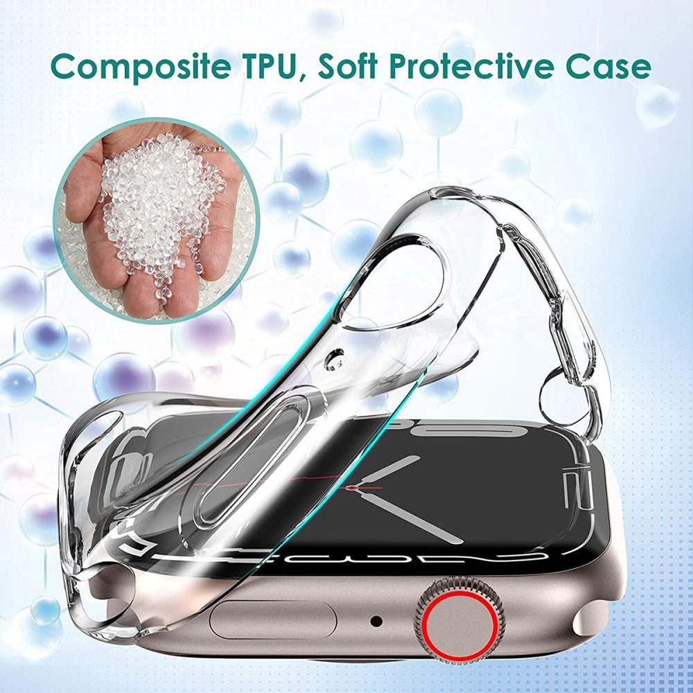 Apple Watch 9/8/7 (41 mm) fleksibelt plastdeksel - gjennomsiktig