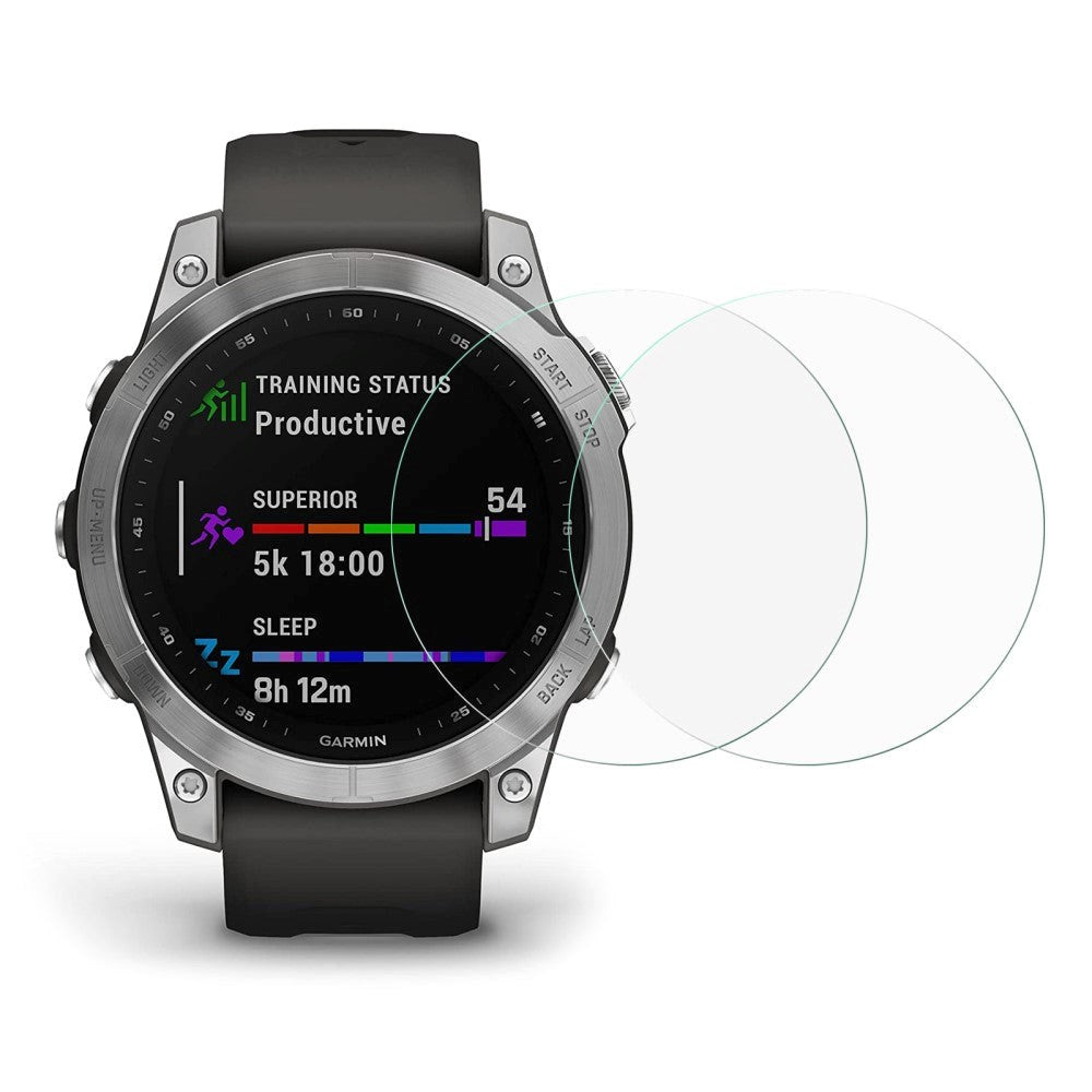 Garmin Fenix 7 Arc Edge skjermbeskytter - herdet glass - 2 stk. - Gjennomsiktig