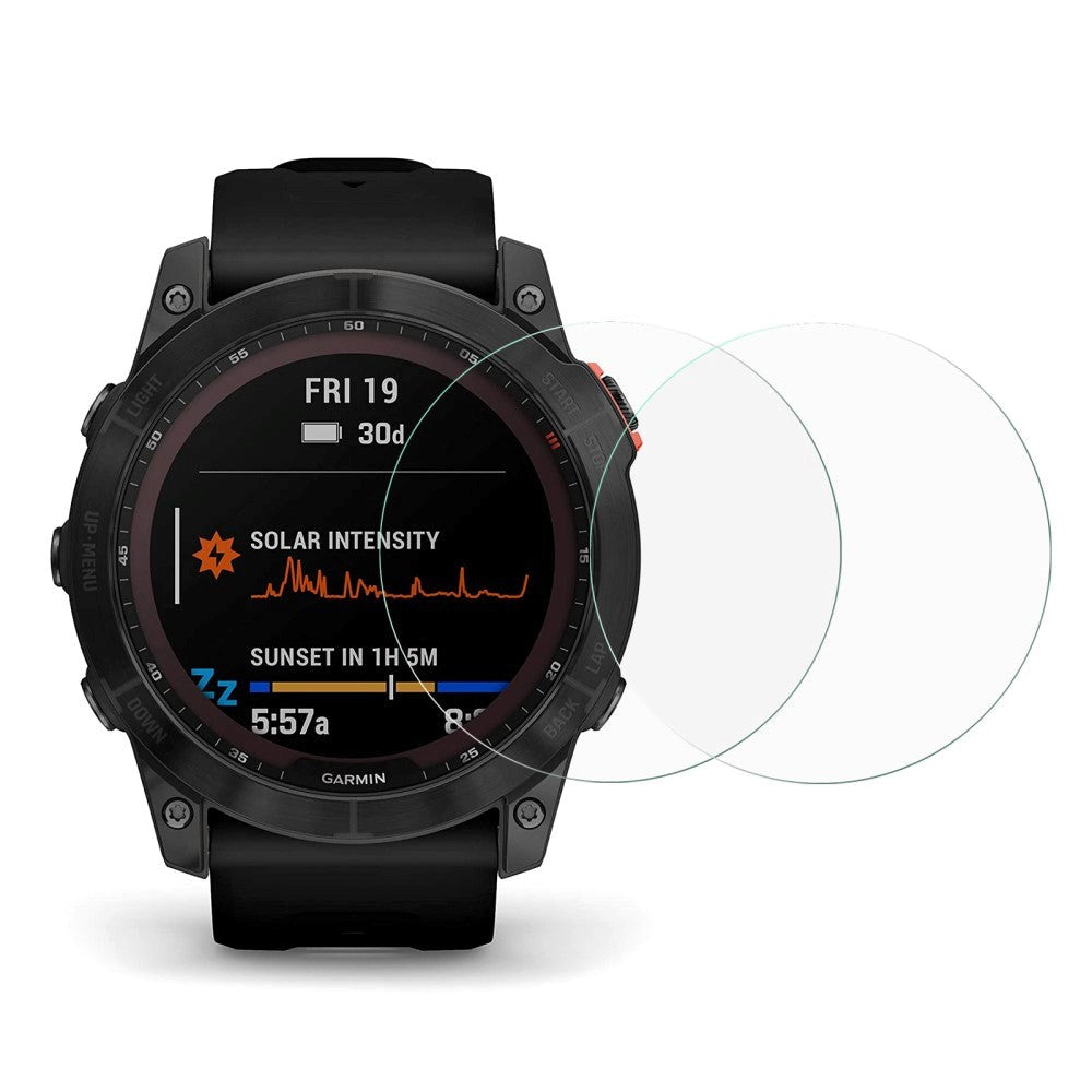 Garmin Fenix 7X Arc Edge skjermbeskytter - herdet glass - 2 deler - Gjennomsiktig