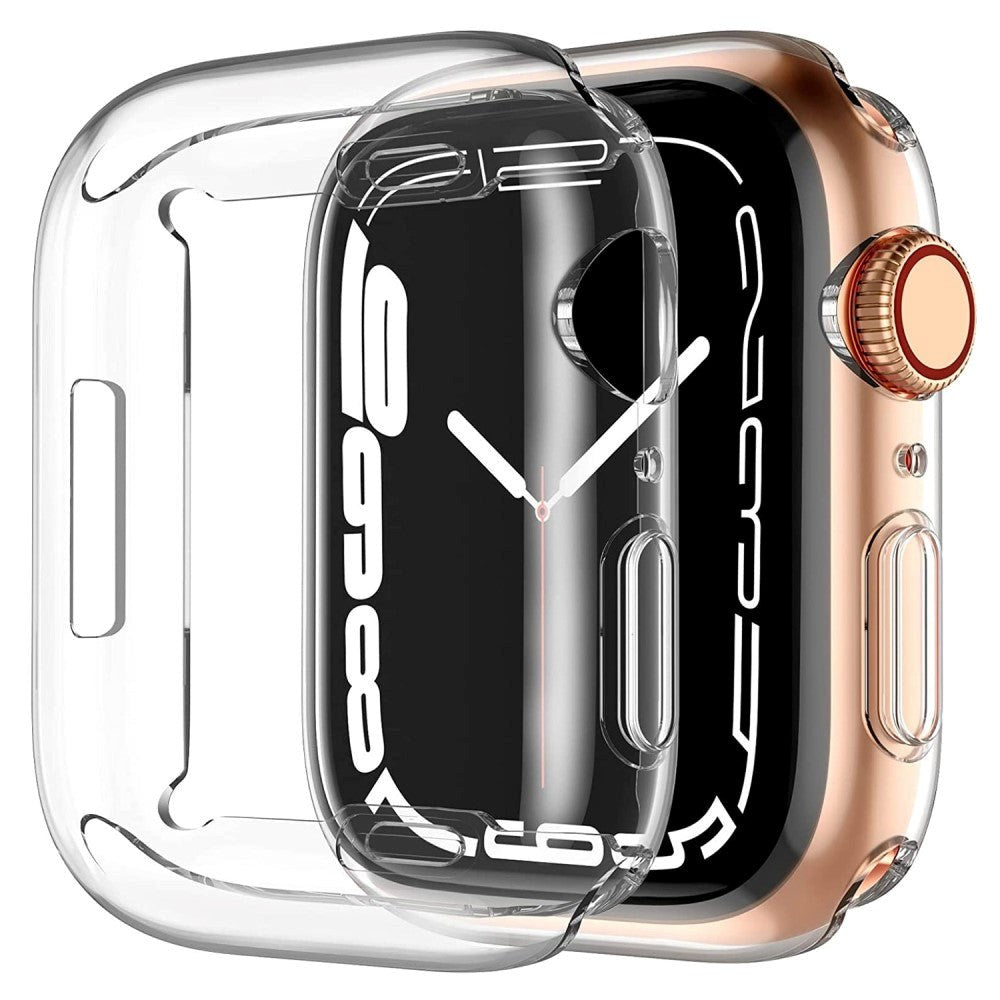 Apple Watch 9/8/7 (41 mm) fleksibelt plastdeksel m. Innebygd skjermbeskytter - Gjennomsiktig