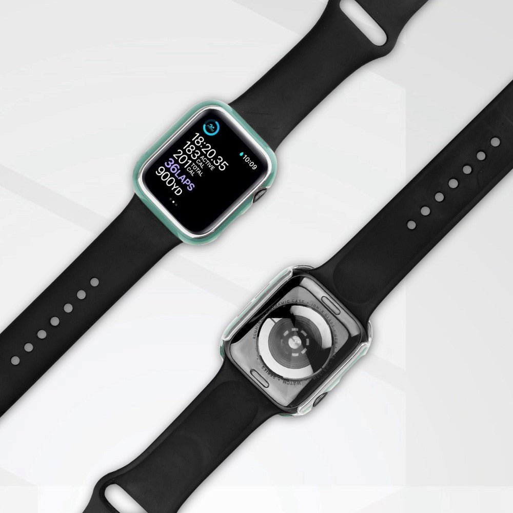 Apple Watch Ultra 1/2 (49 mm) etui av hardplast m. Innebygd skjermbeskytter - Grønn / Sølv