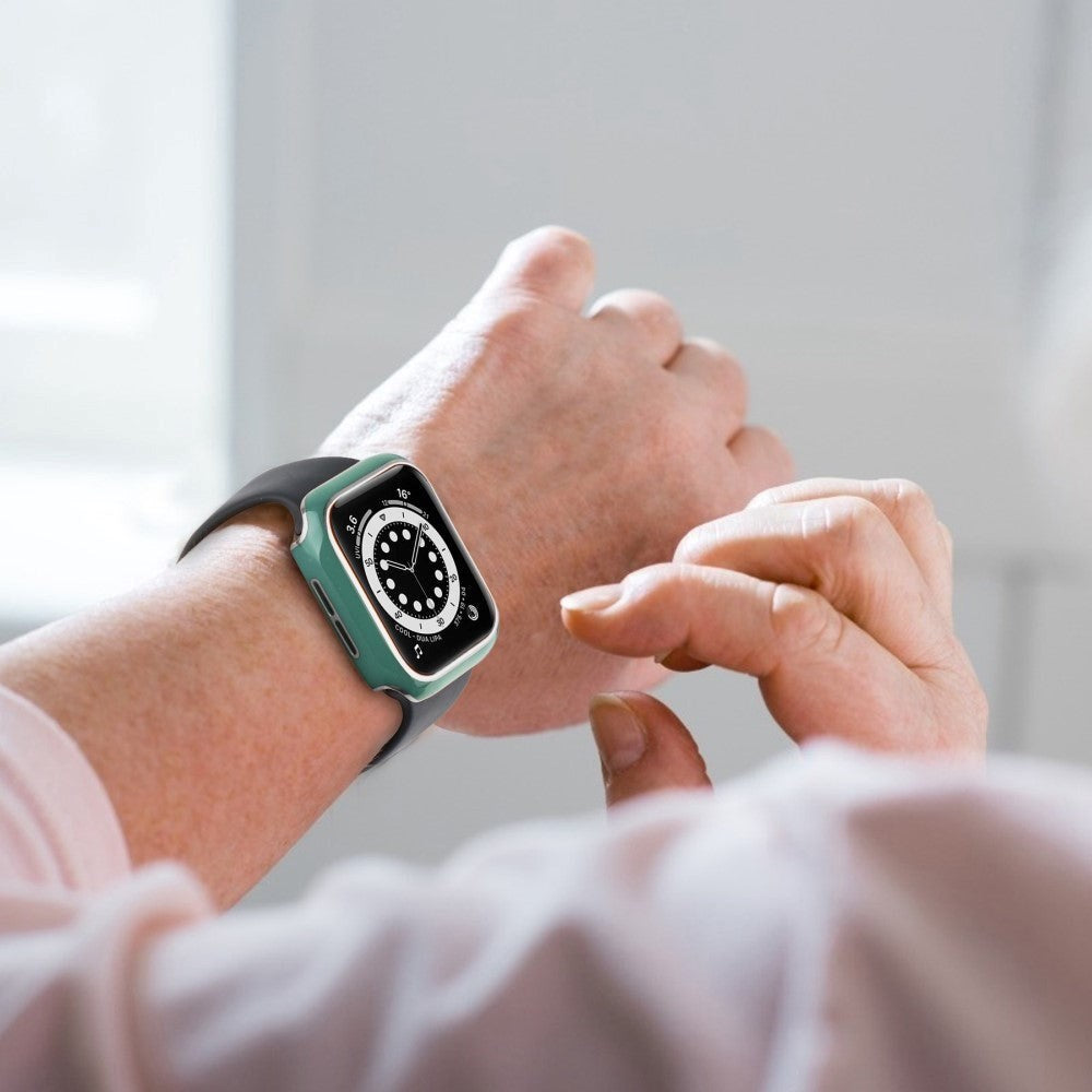 Apple Watch Ultra 1/2 (49 mm) etui av hardplast m. Innebygd skjermbeskytter - Grønn / Sølv