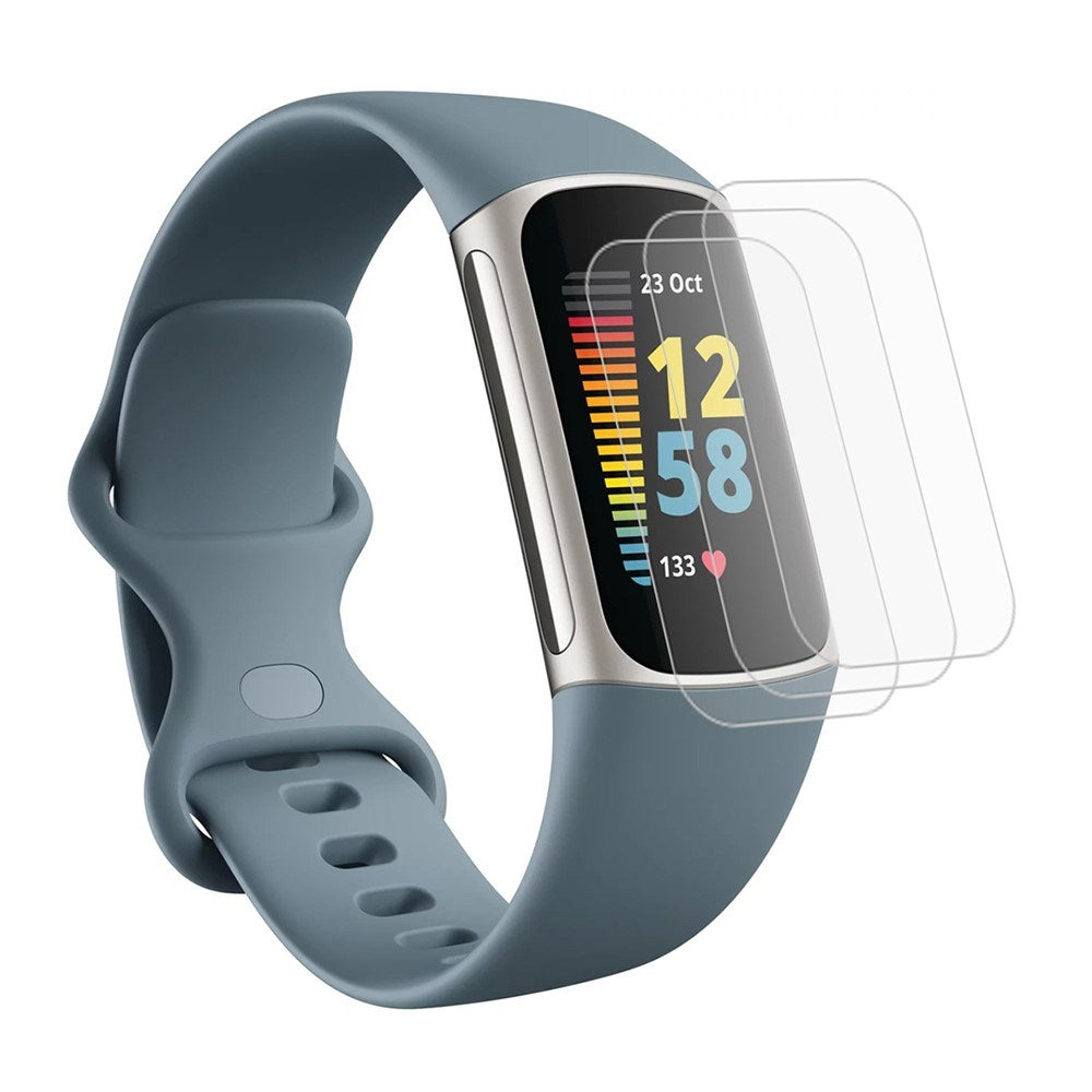 Fitbit Charge 6 / 5 Skærmbeskyttelsesfilm - 3x - Gennemsigtig