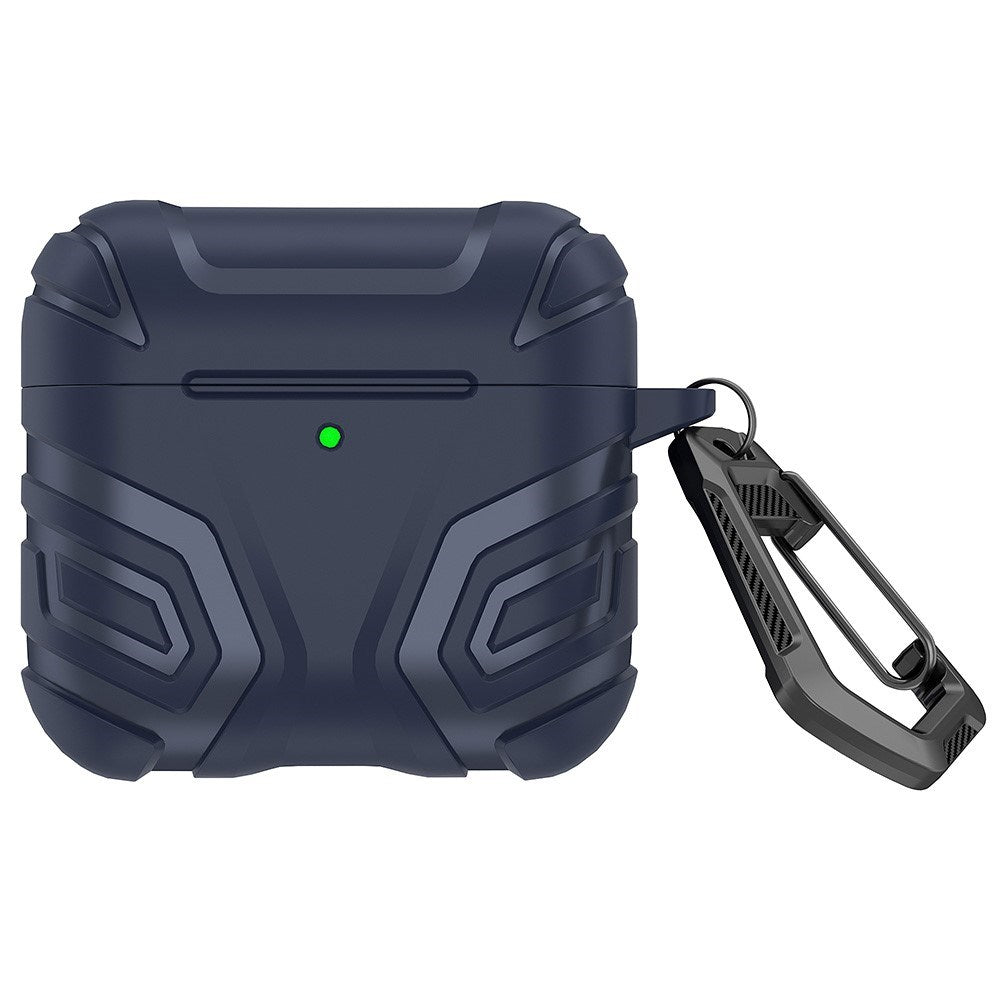 Apple AirPods (4. generasjon) Robust silikonetui m. Karabinhage - Blå