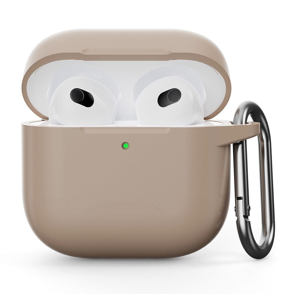 Airpods 4 silikondeksel m. Karabinhage - Beige