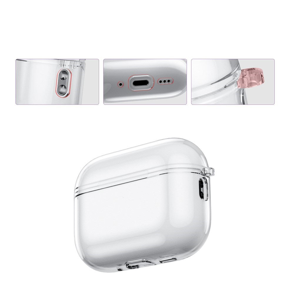 Apple AirPods Pro (3. gen.) Transparent Plast Cover - Gennemsigtig / Sort