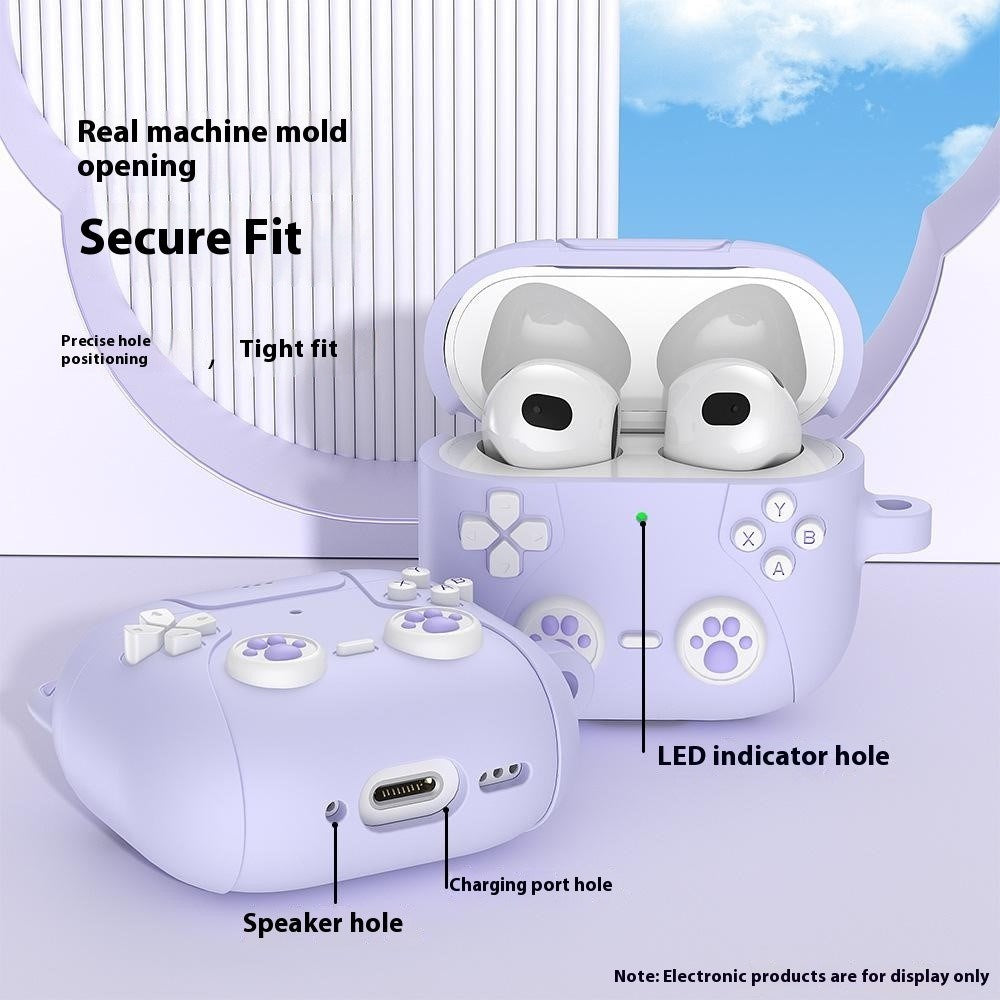 Apple AirPods Pro (3. Gen.) Silikone Katte Cover m. Nøglering - Grå