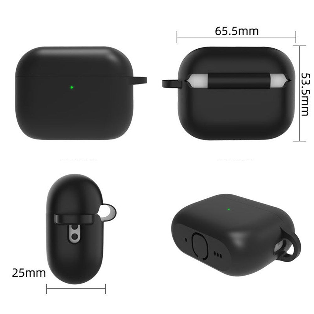 Silikone Cover til Apple AirPods Pro (3. gen.) - Karabinhage & Rengøringspen - Black