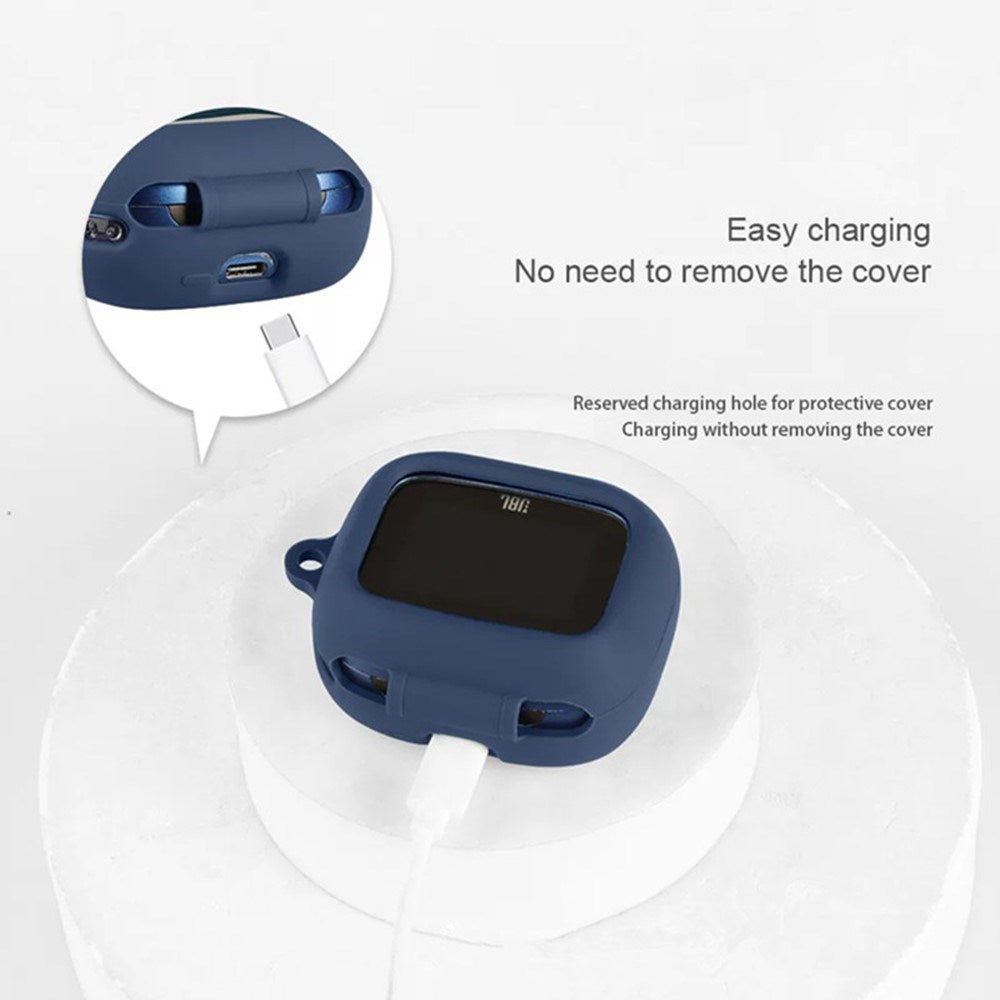 JBL Live Buds 4 Silikonecase m. Nøglering - Hvid